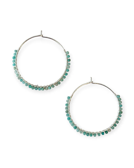 Delicate hoop earrings with colorful stones - Sundara Joon