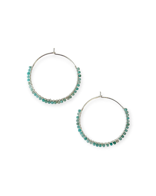 Delicate hoop earrings with colorful stones - Sundara Joon