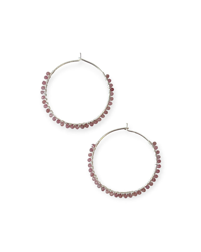 Delicate hoop earrings with colorful stones - Sundara Joon