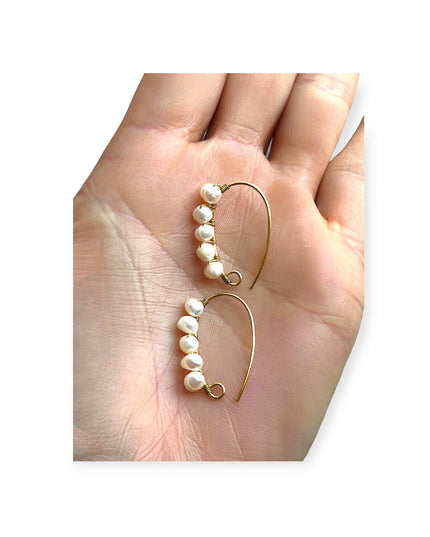 Delicate strip of freshwater pearl earrings - Sundara Joon