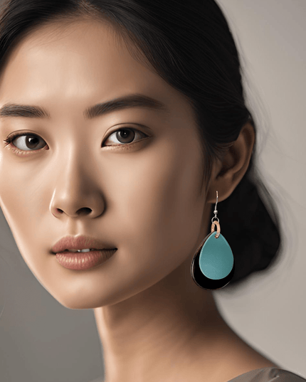 Double tear shaped drop earring - Sundara Joon