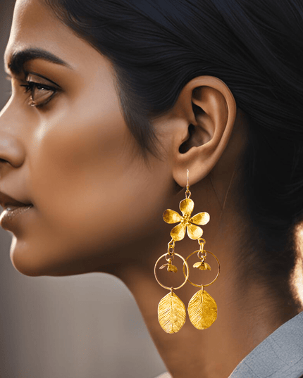 Dramatic floral statement dangling earrings - Sundara Joon