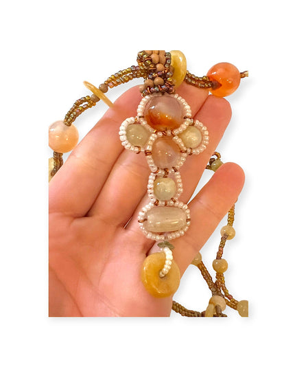 Earth tone amber pendant necklace - Sundara Joon