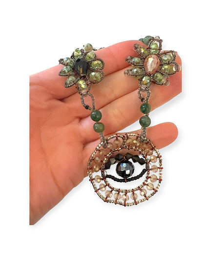 Evil eye jade necklace with crystals for a unique look - Sundara Joon