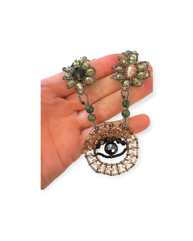 Evil eye jade necklace with crystals for a unique look - Sundara Joon