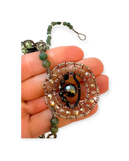 Evil eye jade necklace with crystals for a unique look - Sundara Joon