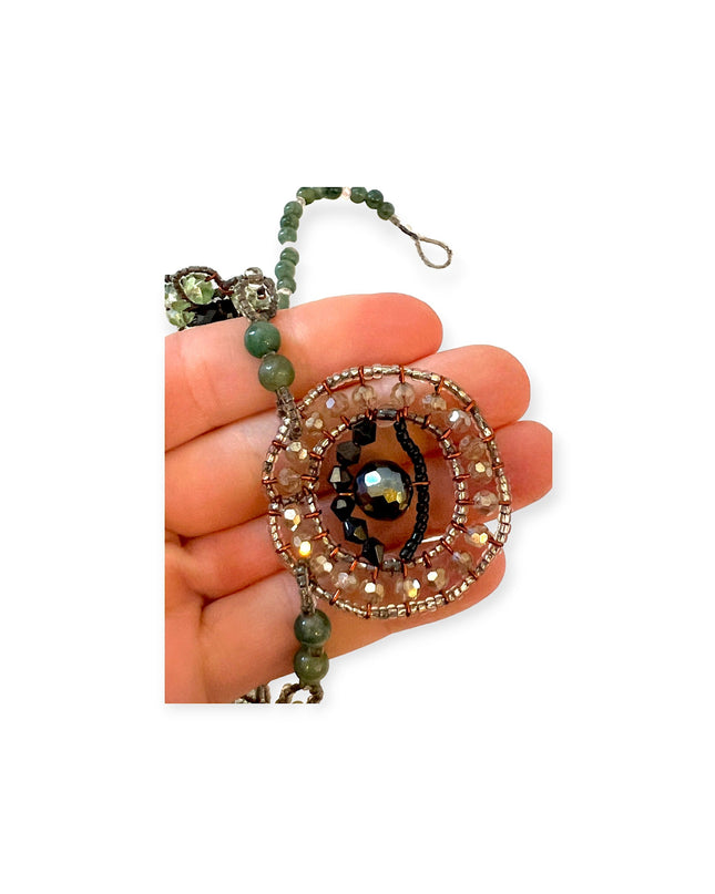 Evil eye jade necklace with crystals for a unique look - Sundara Joon