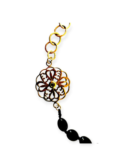 Faceted black onyx beaded necklace - Sundara Joon