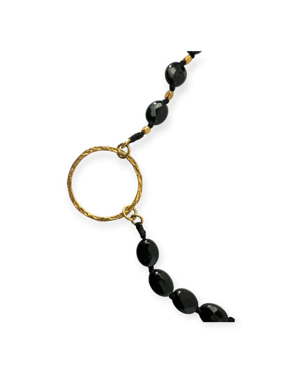 Faceted black onyx beaded necklace - Sundara Joon