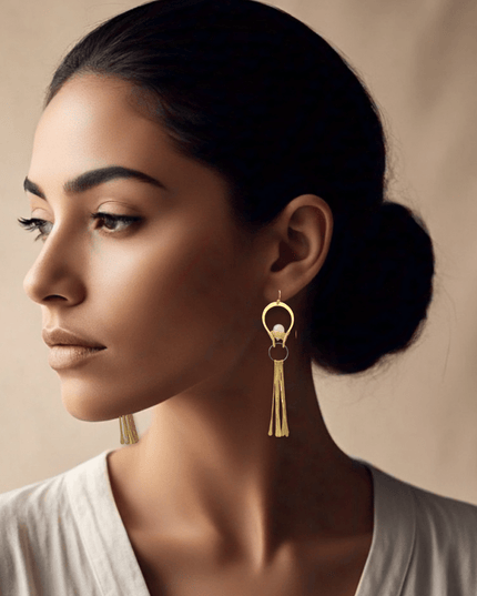 Fan inspired tribal earrings - Sundara Joon