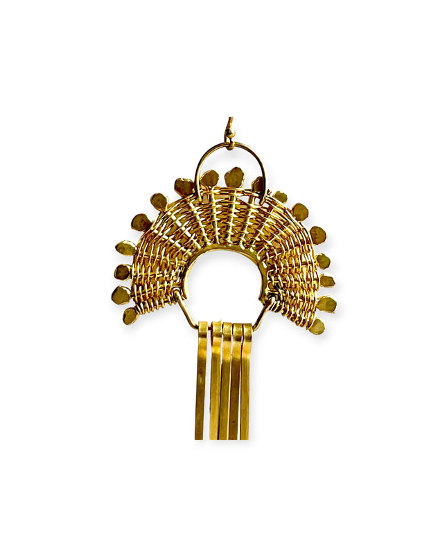 Fan shaped woven earrings - Sundara Joon