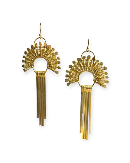 Fan shaped woven earrings - Sundara Joon