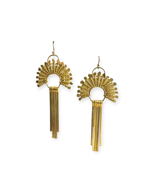 Fan shaped woven earrings - Sundara Joon