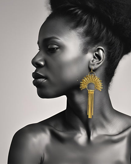 Fan shaped woven earrings - Sundara Joon