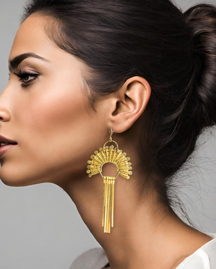 Fan shaped woven earrings - Sundara Joon