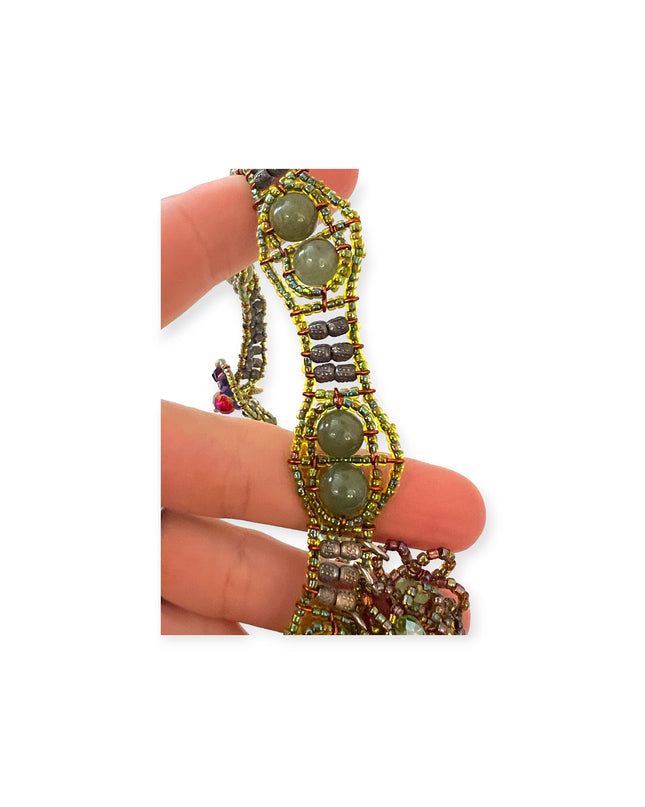 Floral choker length necklace with colorful gemstones - Sundara Joon