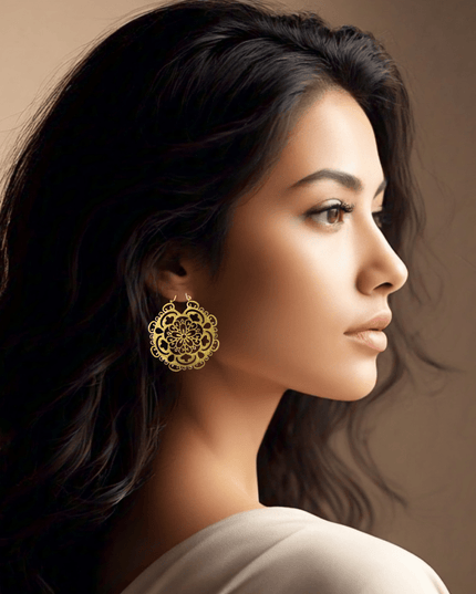 Floral filigree inspired dangling statement earrings - Sundara Joon