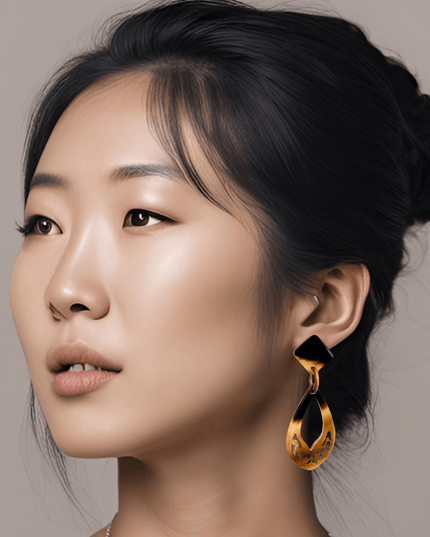 Geometric tear drop earrings - Sundara Joon