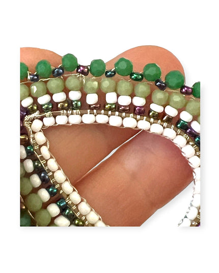 Green beaded hoop earrings - Sundara Joon