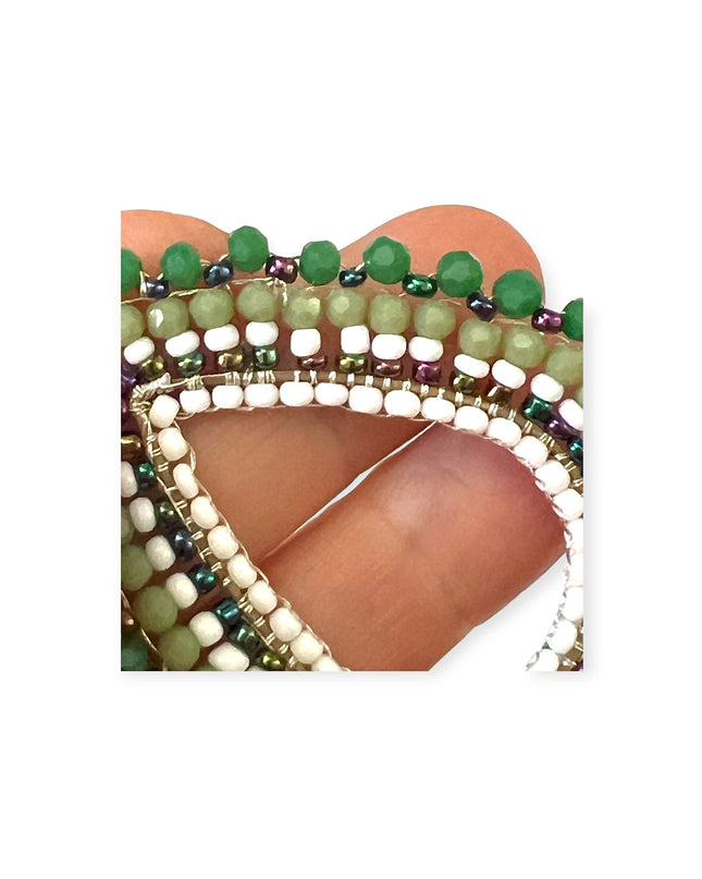 Green beaded hoop earrings - Sundara Joon