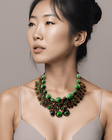 Green jade collar necklace - Sundara Joon