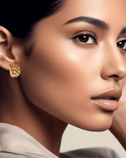 Intricate filigree semi - drop stud earrings - Sundara Joon