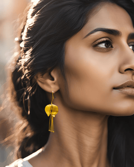 Inverted flower dangling statement earring - Sundara Joon