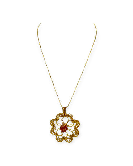 Lacy petal floral inspired gemstone pendant necklace - Sundara Joon