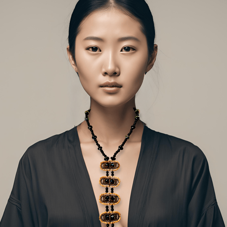 Ladder like jade necklace handcrafted in tribal design - Sundara Joon