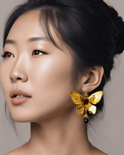 Large gemstone butterfly statement earrings - Sundara Joon