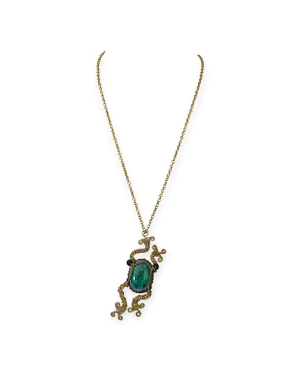 Malachite prince pendant necklace with chain - Sundara Joon