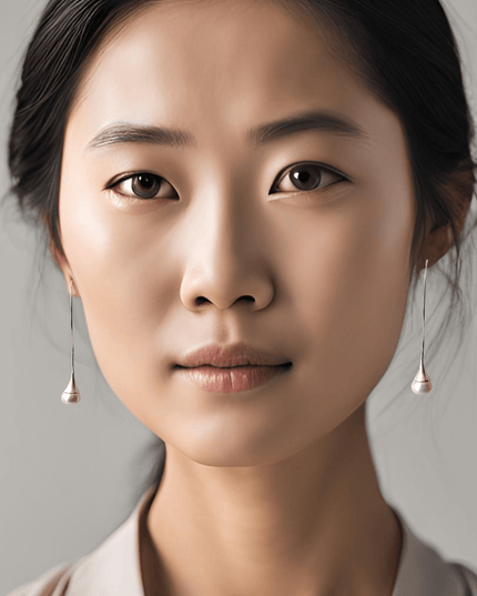 Modern pearl drop earrings in silver - Sundara Joon