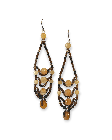 Multi - tiered amber drop earrings - Sundara Joon