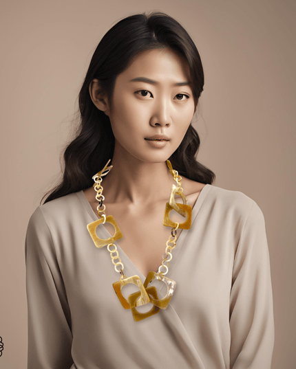 Natural multi - shaped link statement necklace - Sundara Joon