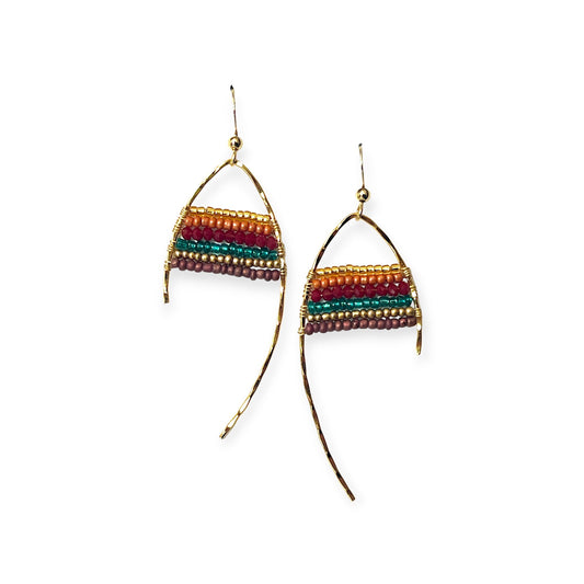 Open design beaded tribal earrings - Sundara Joon