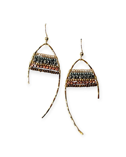 Open design beaded tribal earrings - Sundara Joon