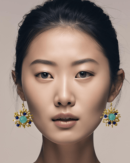 Organic beaded drop earrings - Sundara Joon