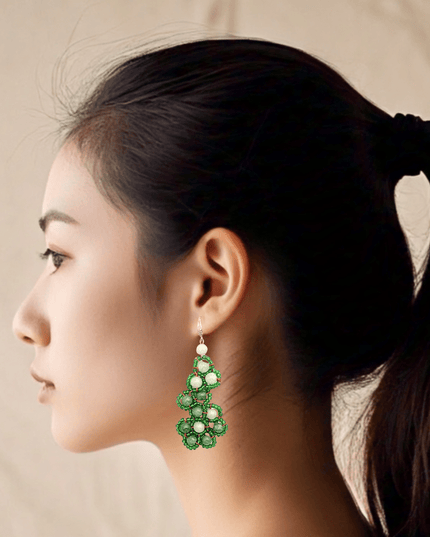 Organic jade drop statement earrings - Sundara Joon