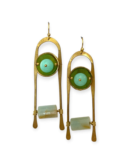 Organic scala gemstone drop statement earrings - Sundara Joon