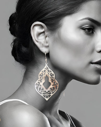 Organic shaped cutout silver tone earrings - Sundara Joon