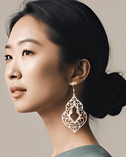 Organic shaped cutout silver tone earrings - Sundara Joon