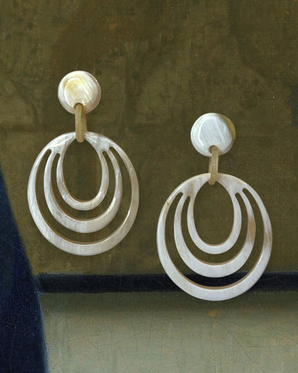 Oval multi - ring drop statement earrings - Sundara Joon