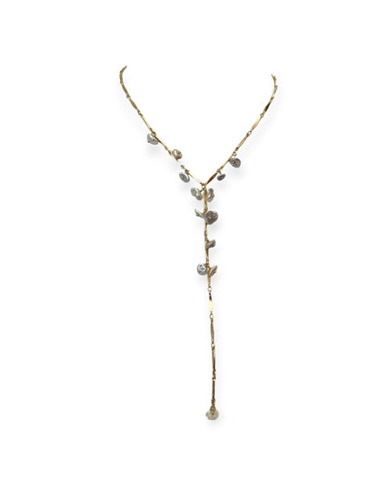 Drop chain pearl necklace