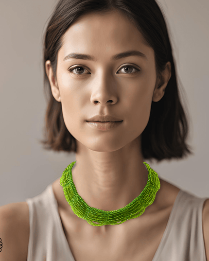 Peridot beaded statement necklace - Sundara Joon