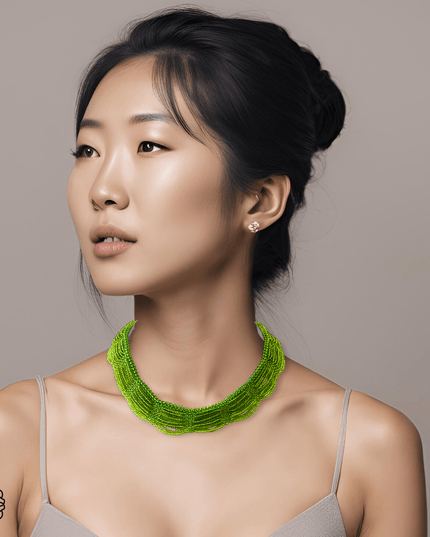 Peridot beaded statement necklace - Sundara Joon