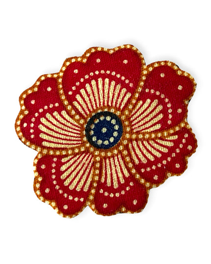 Red flower batik pin - Sundara Joon