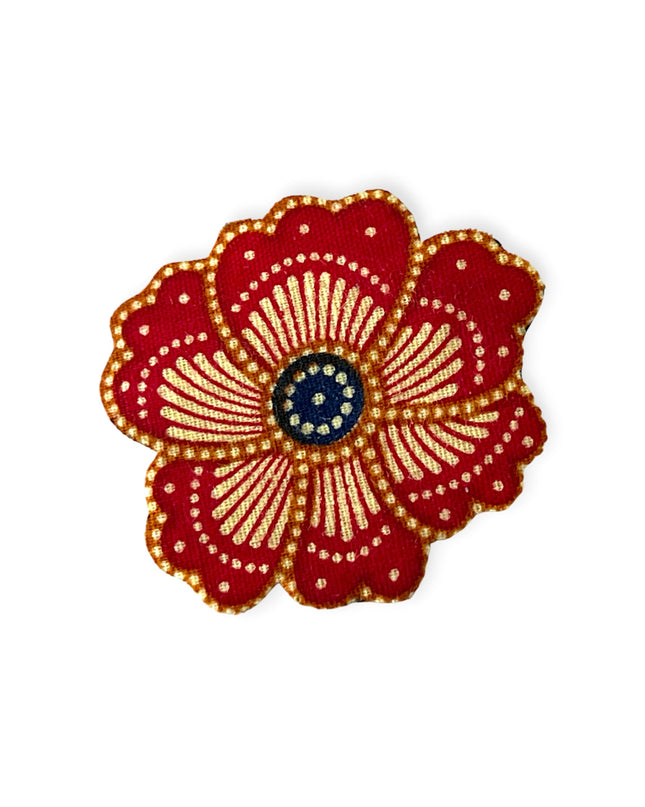 Red flower batik pin - Sundara Joon