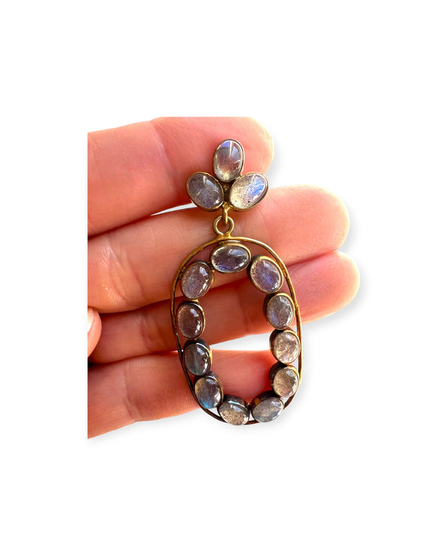 Shimmering ovals labradorite earrings - Sundara Joon