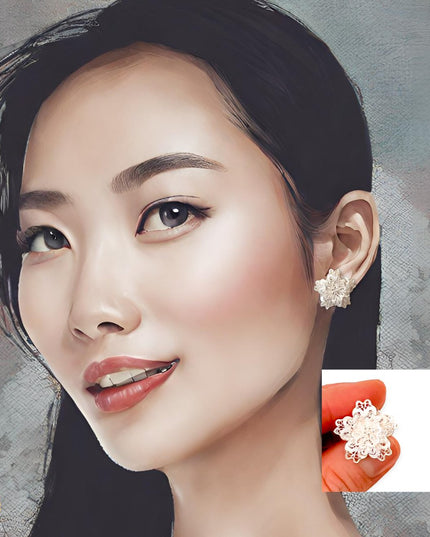 Silver filigree ball and flower stud earrings - Sundara Joon