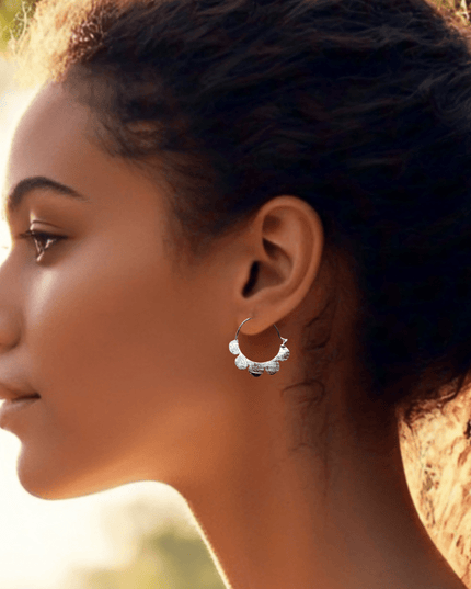 Simple tribal inspired silver hoop earrings - Sundara Joon